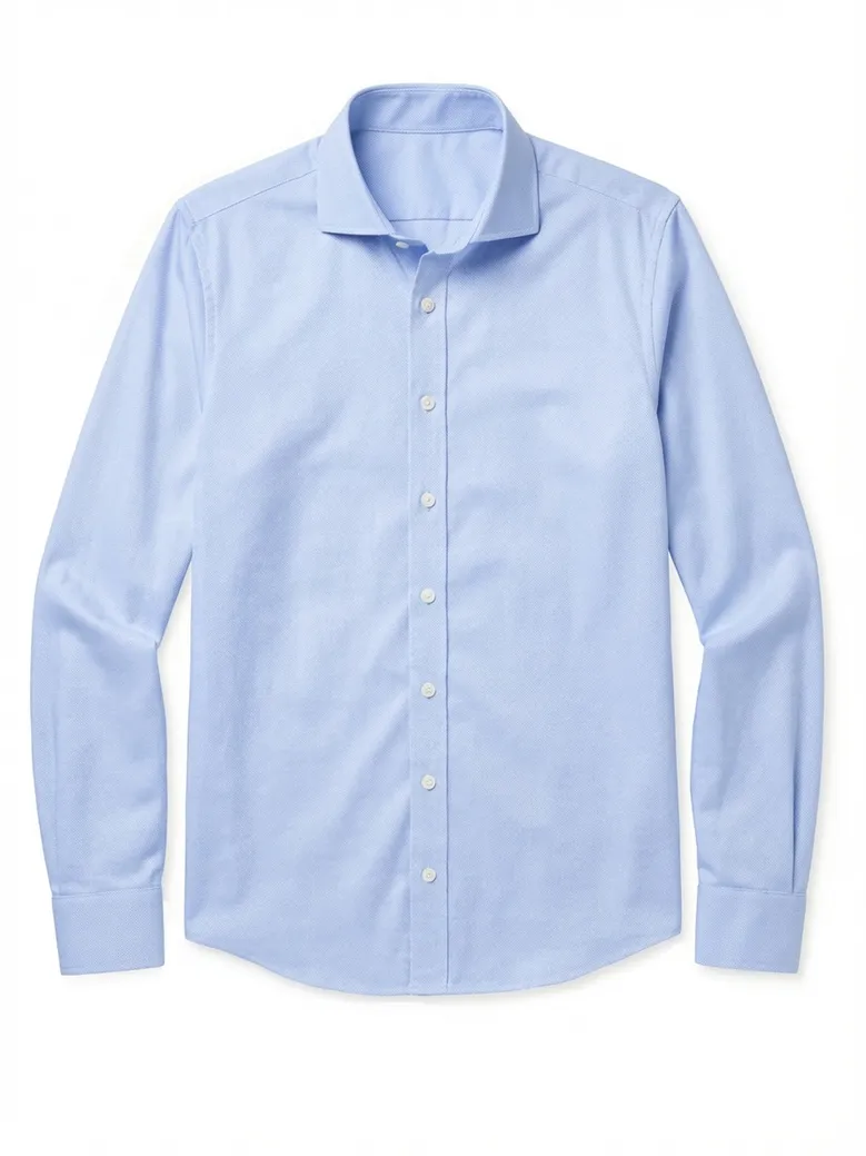 Easy-iron plain white poplin shirt