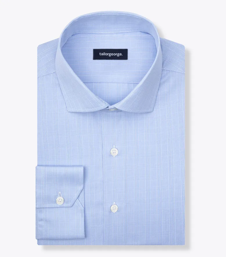 Easy-iron plain white poplin shirt