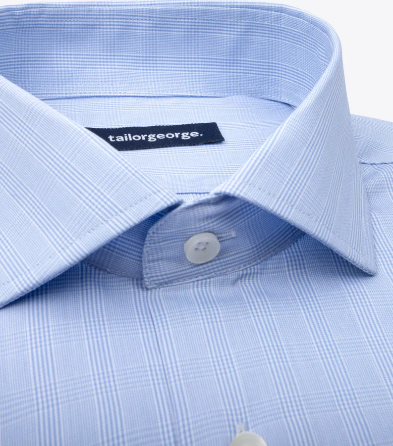 Easy-iron plain white poplin shirt