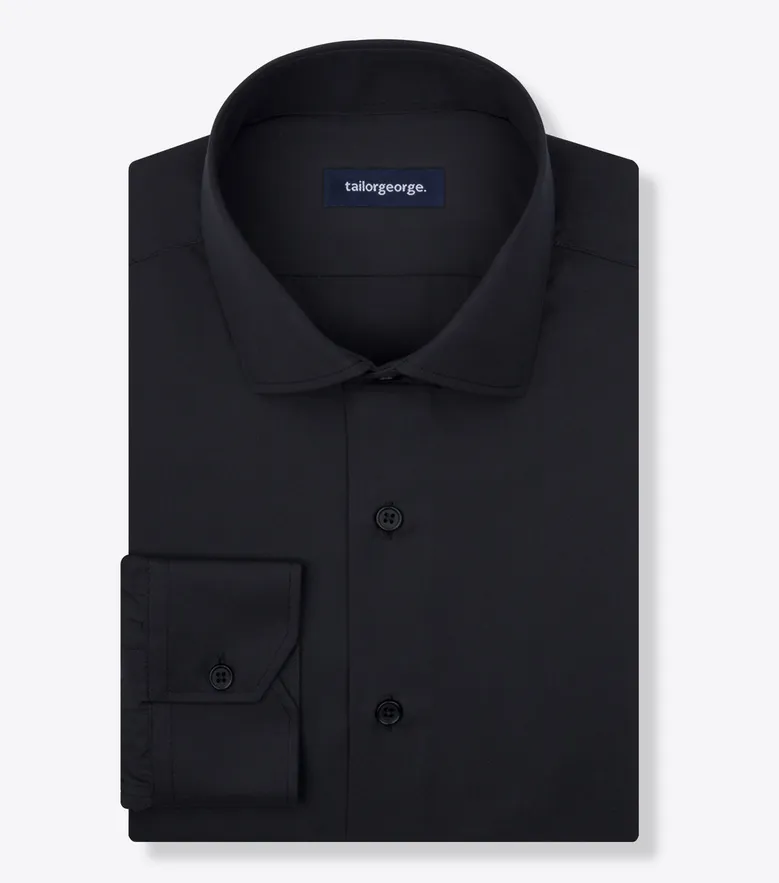 Easy-iron plain white poplin shirt
