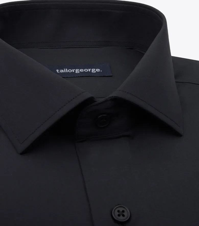 Easy-iron plain white poplin shirt