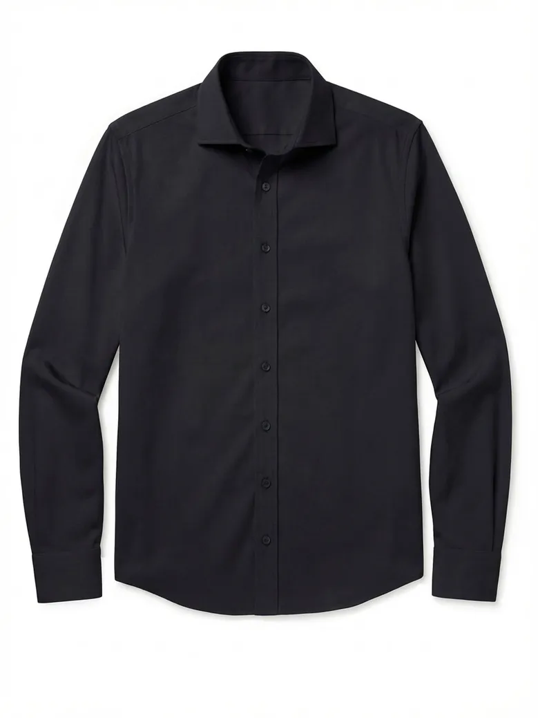 Easy-iron plain white poplin shirt