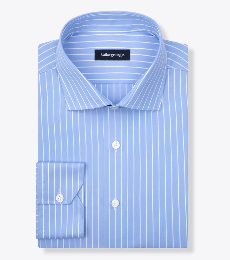 Easy-iron plain white poplin shirt