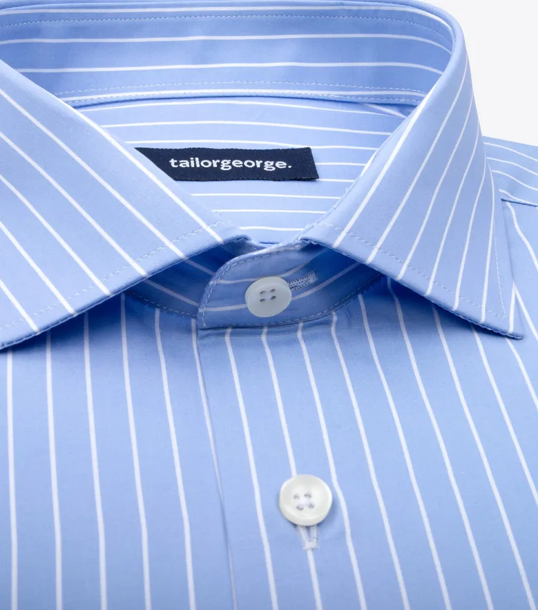Easy-iron plain white poplin shirt