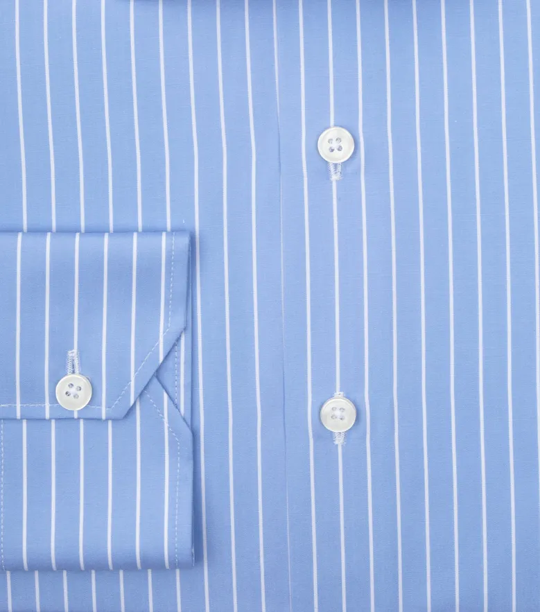 Easy-iron plain white poplin shirt