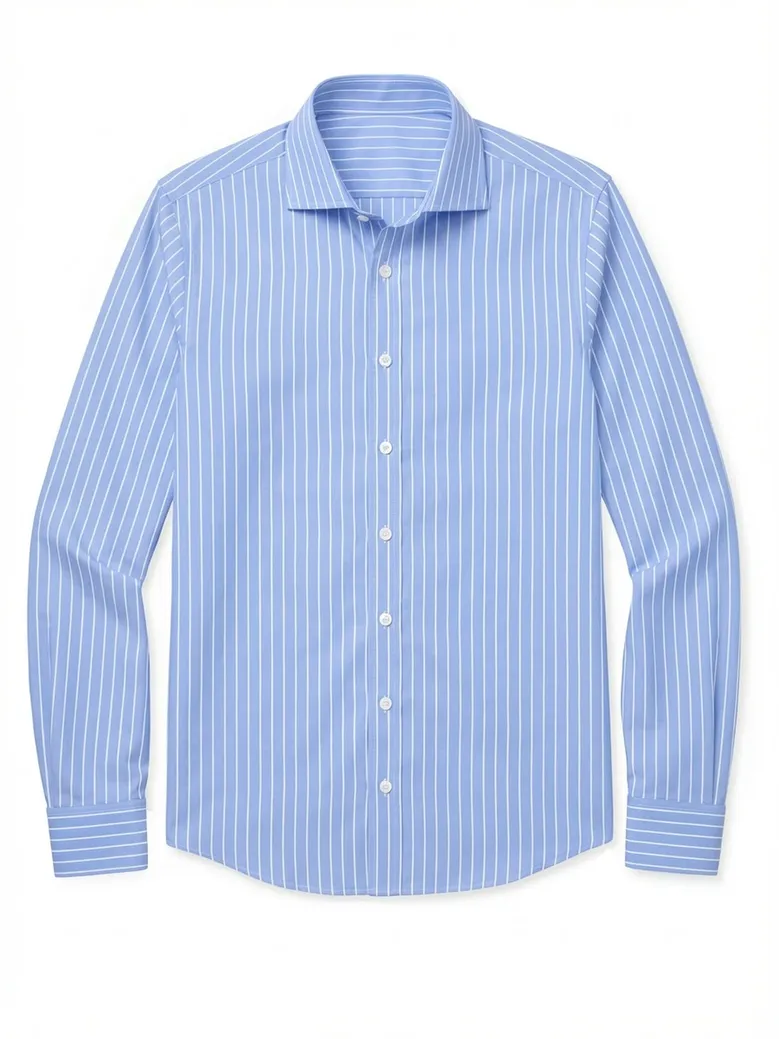 Easy-iron plain white poplin shirt