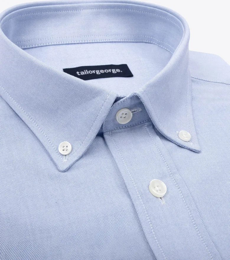 Easy-iron plain white poplin shirt