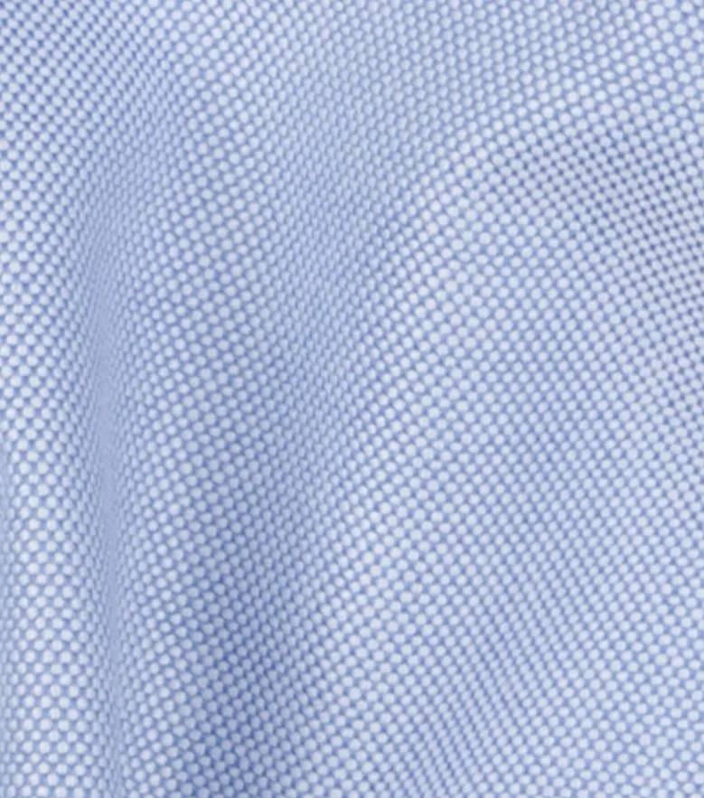 Easy-iron plain white poplin shirt