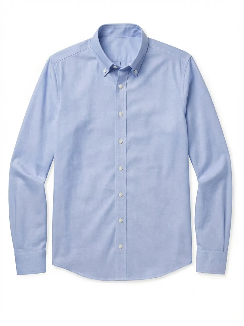 Easy-iron plain white poplin shirt