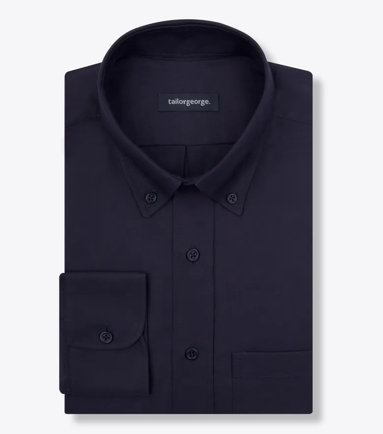 Easy-iron plain white poplin shirt