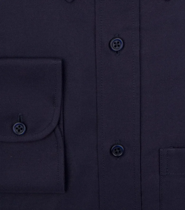 Easy-iron plain white poplin shirt