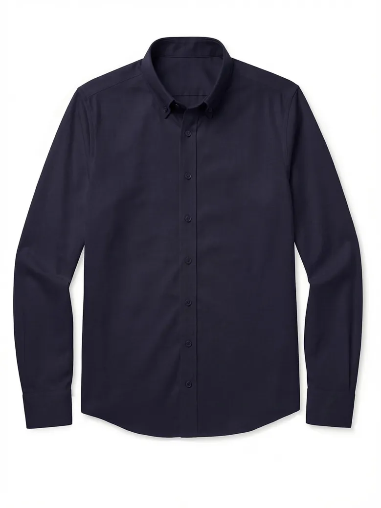 Easy-iron plain white poplin shirt