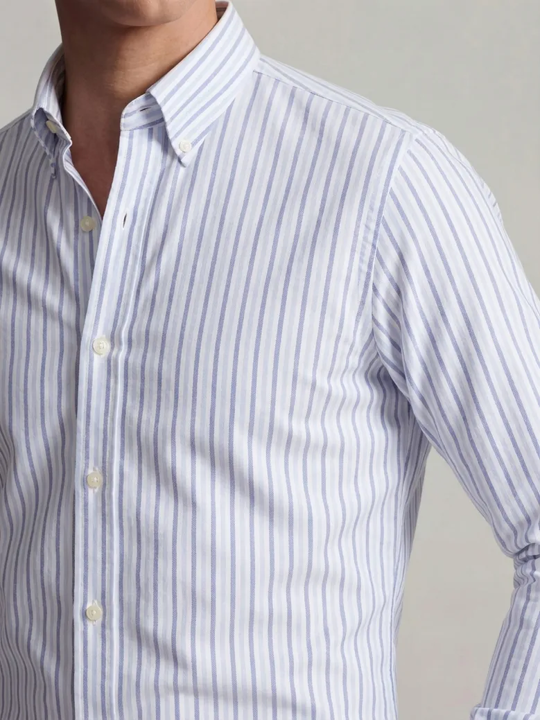 Easy-iron plain white poplin shirt