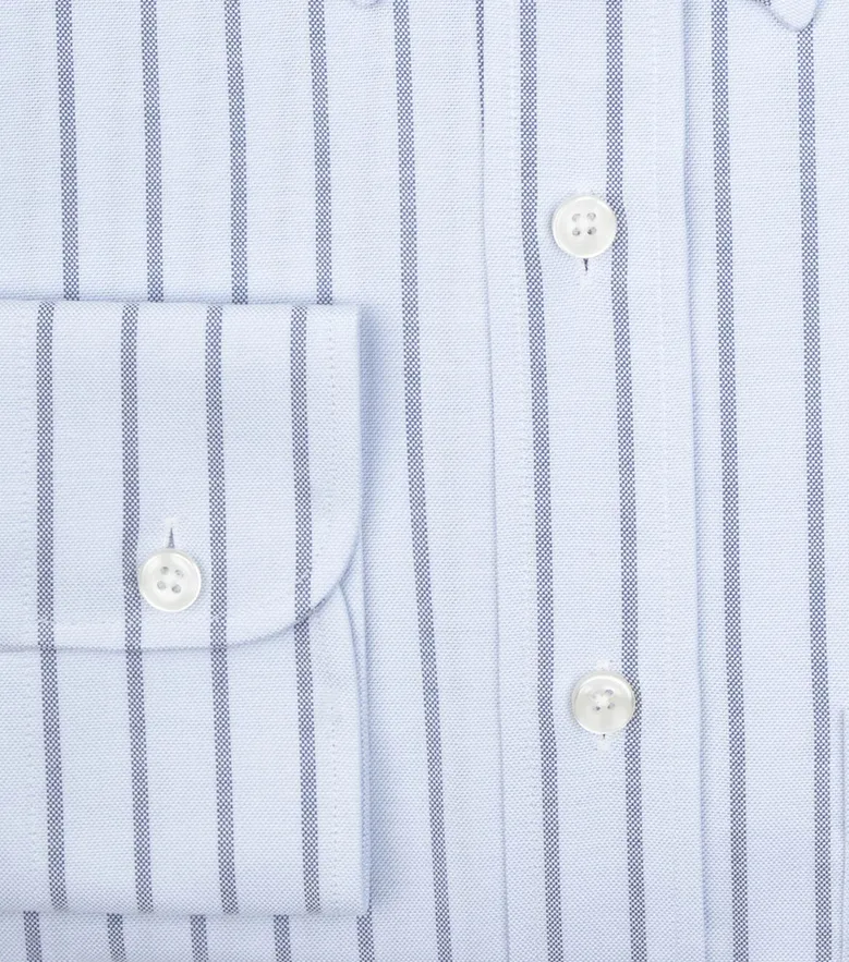 Easy-iron plain white poplin shirt