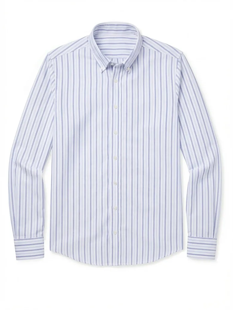 Easy-iron plain white poplin shirt