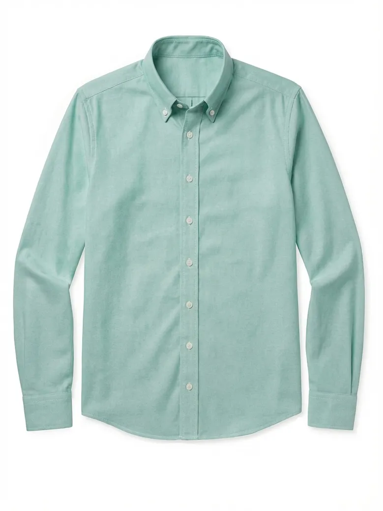 Easy-iron plain white poplin shirt