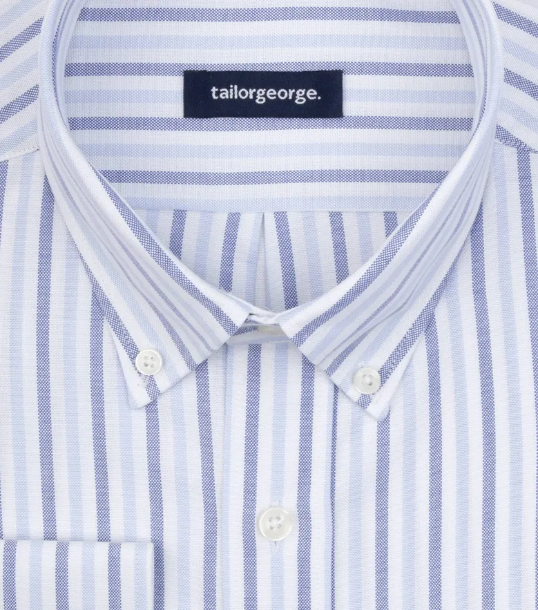 Easy-iron plain white poplin shirt