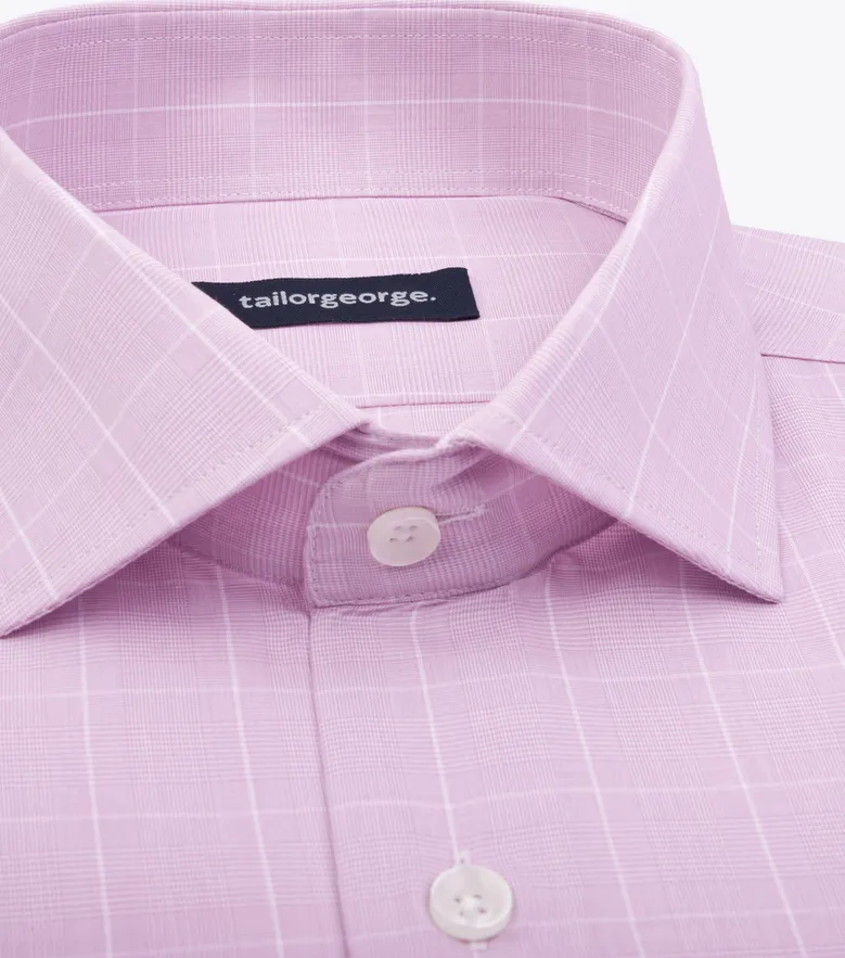 Easy-iron plain white poplin shirt
