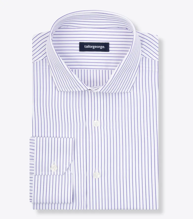 Easy-iron plain white poplin shirt
