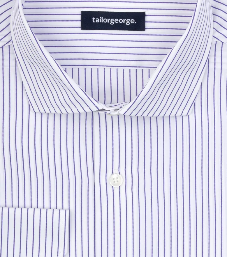 Easy-iron plain white poplin shirt