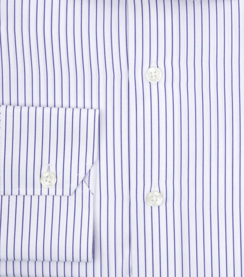 Easy-iron plain white poplin shirt