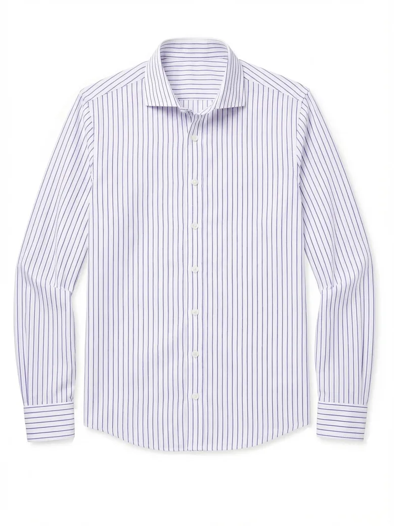 Easy-iron plain white poplin shirt