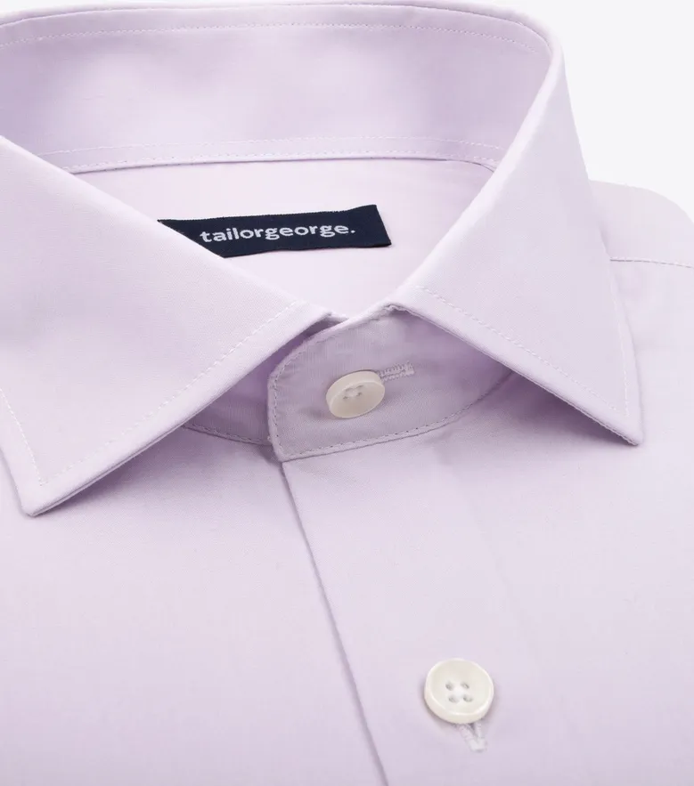Easy-iron plain white poplin shirt