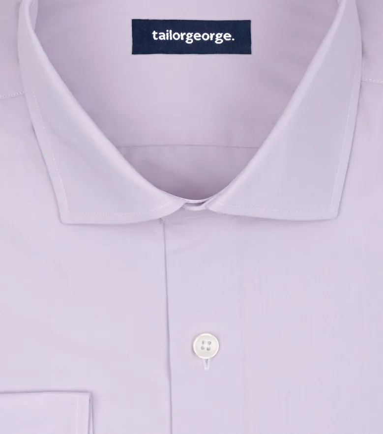 Easy-iron plain white poplin shirt