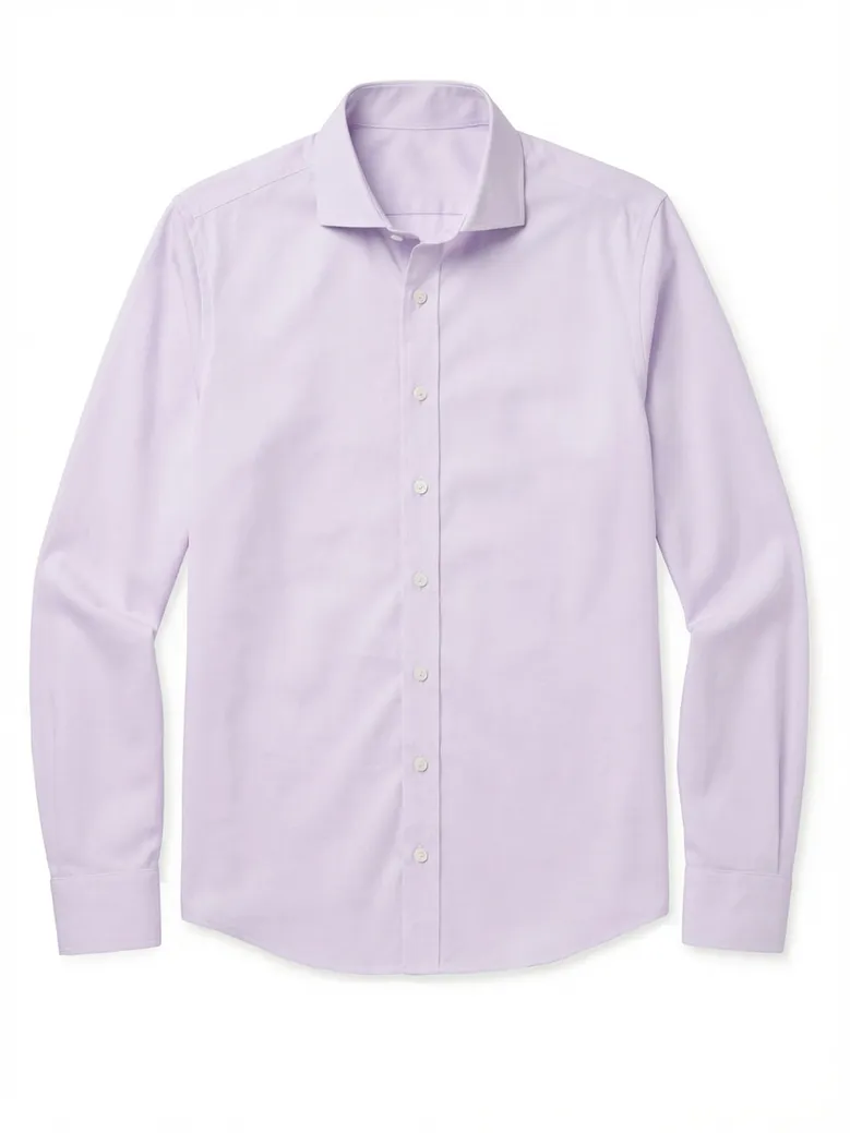 Easy-iron plain white poplin shirt