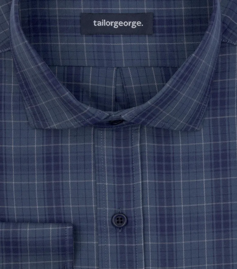 Easy-iron plain white poplin shirt