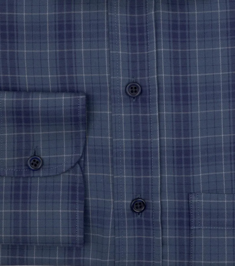 Easy-iron plain white poplin shirt