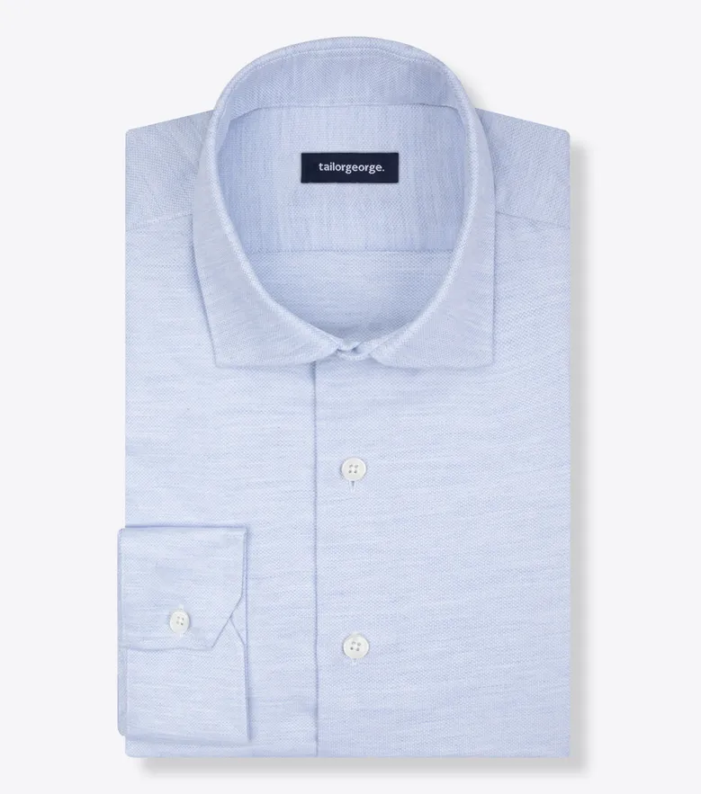 Easy-iron plain white poplin shirt