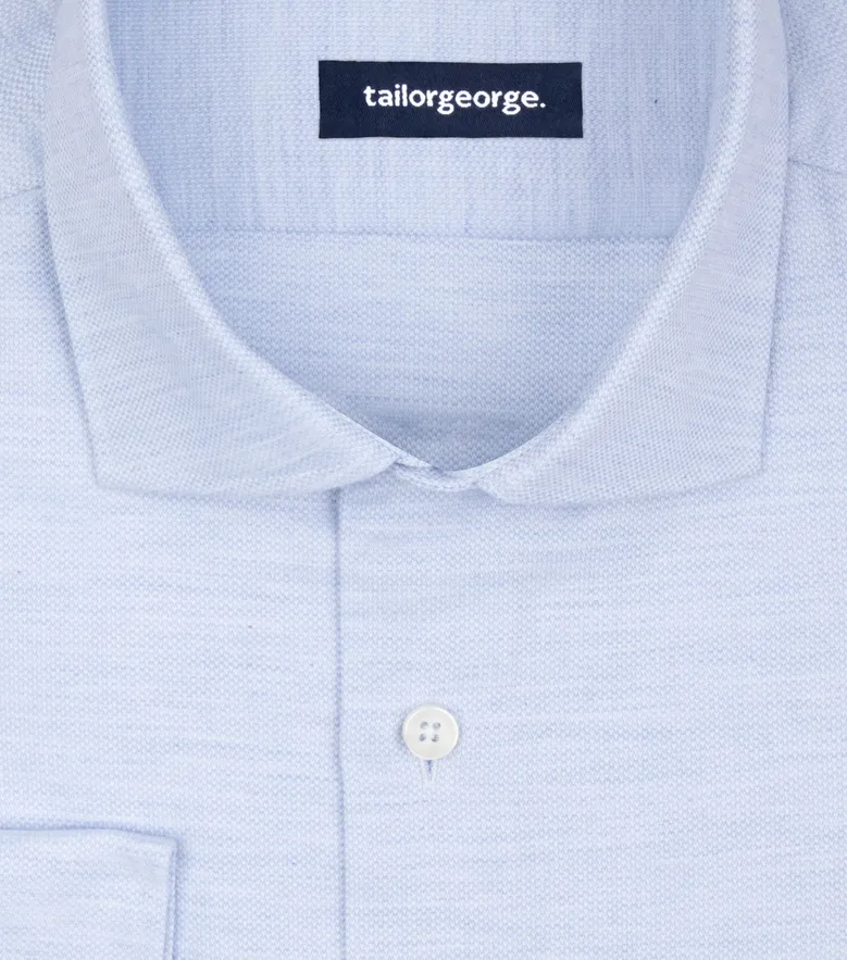 Easy-iron plain white poplin shirt