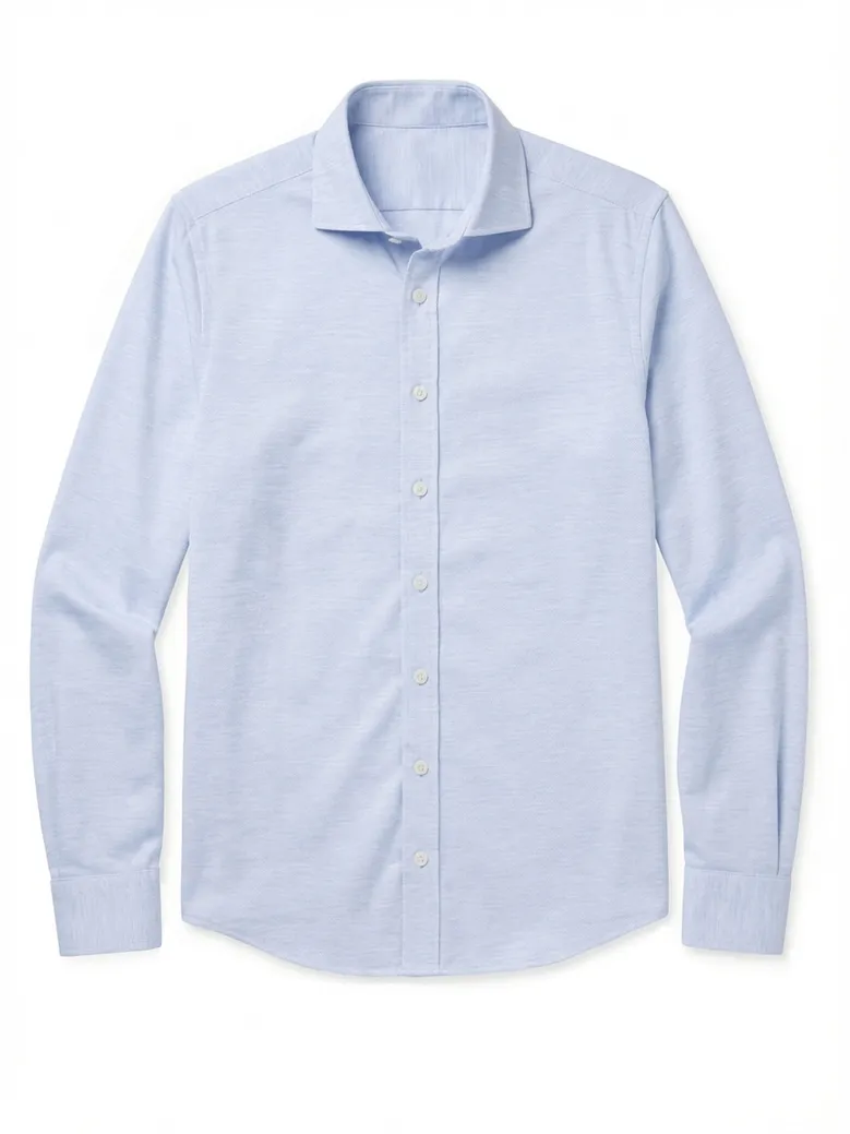 Easy-iron plain white poplin shirt