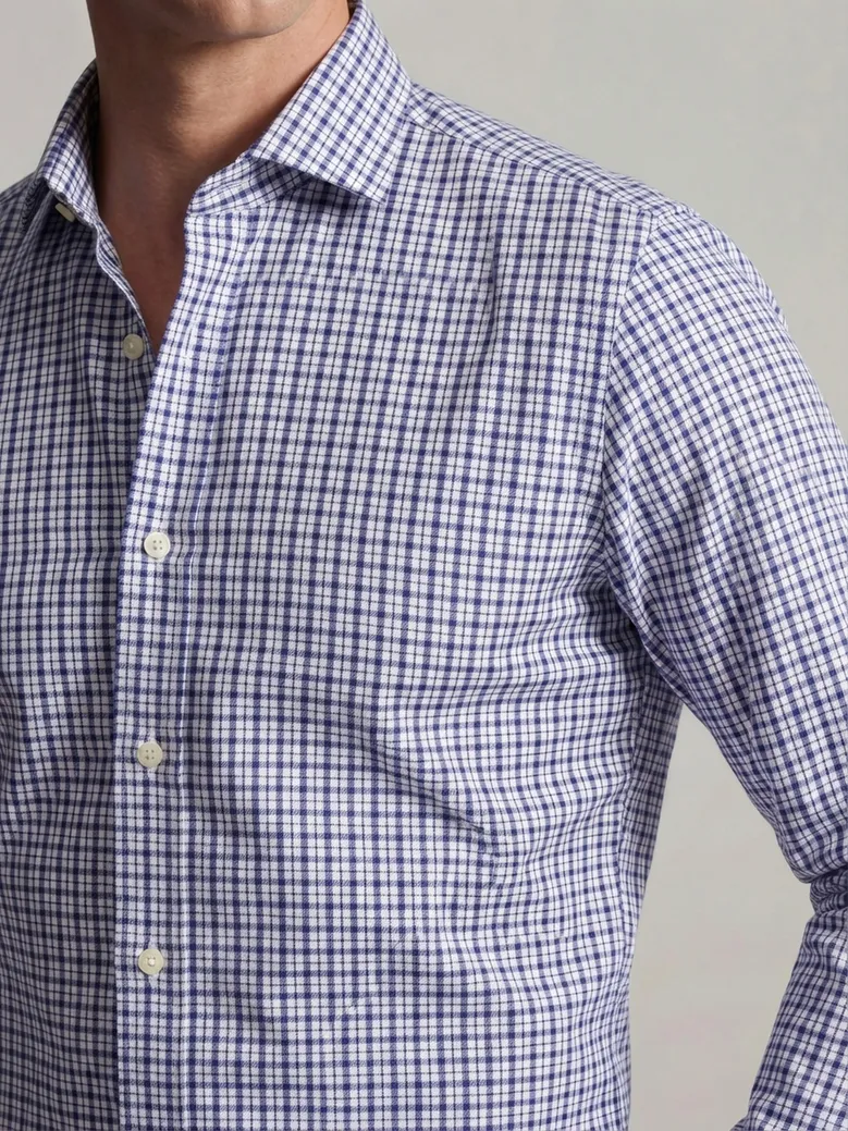 Easy-iron plain white poplin shirt
