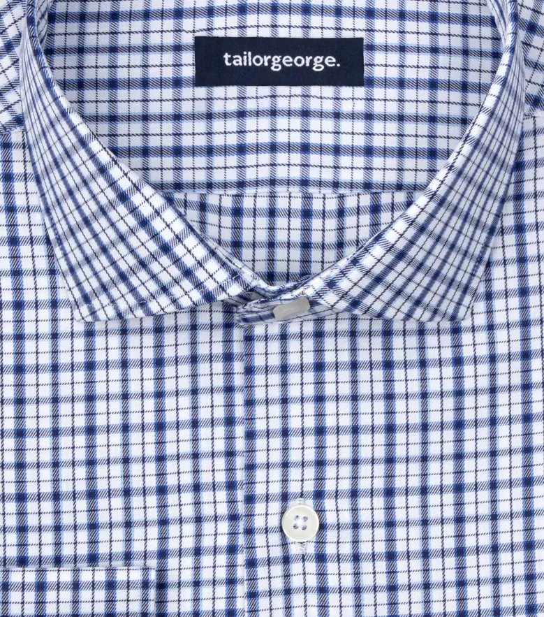 Easy-iron plain white poplin shirt