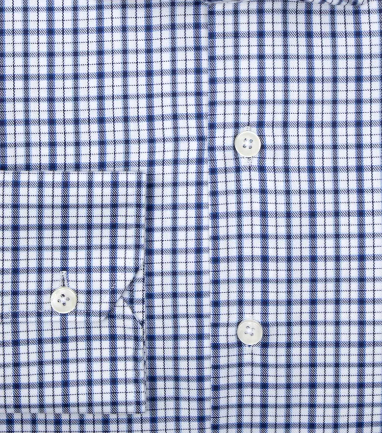 Easy-iron plain white poplin shirt