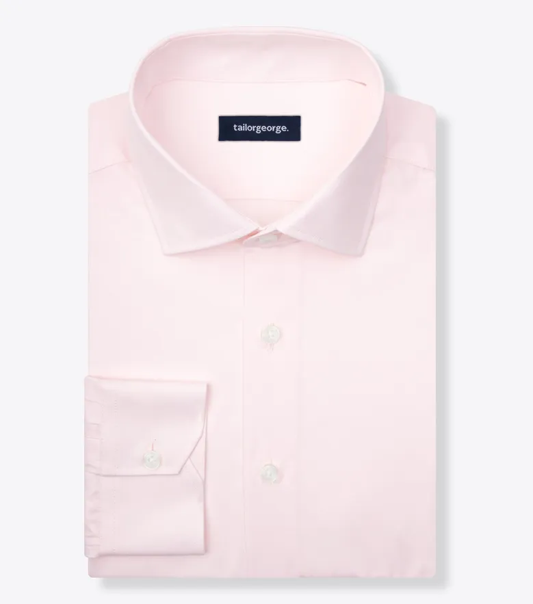 Easy-iron plain white poplin shirt