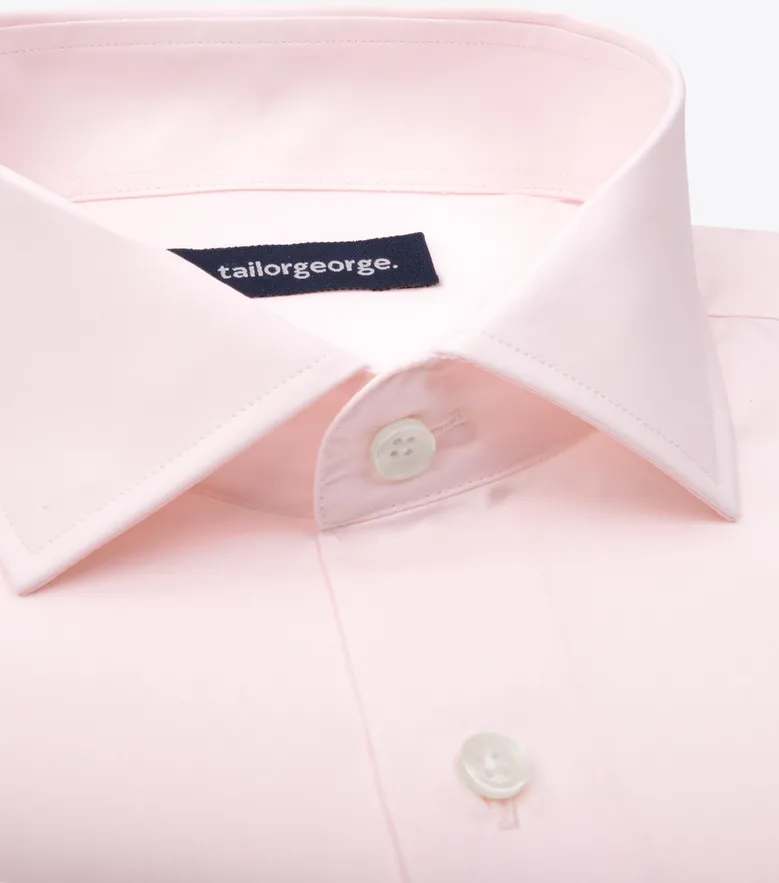 Easy-iron plain white poplin shirt