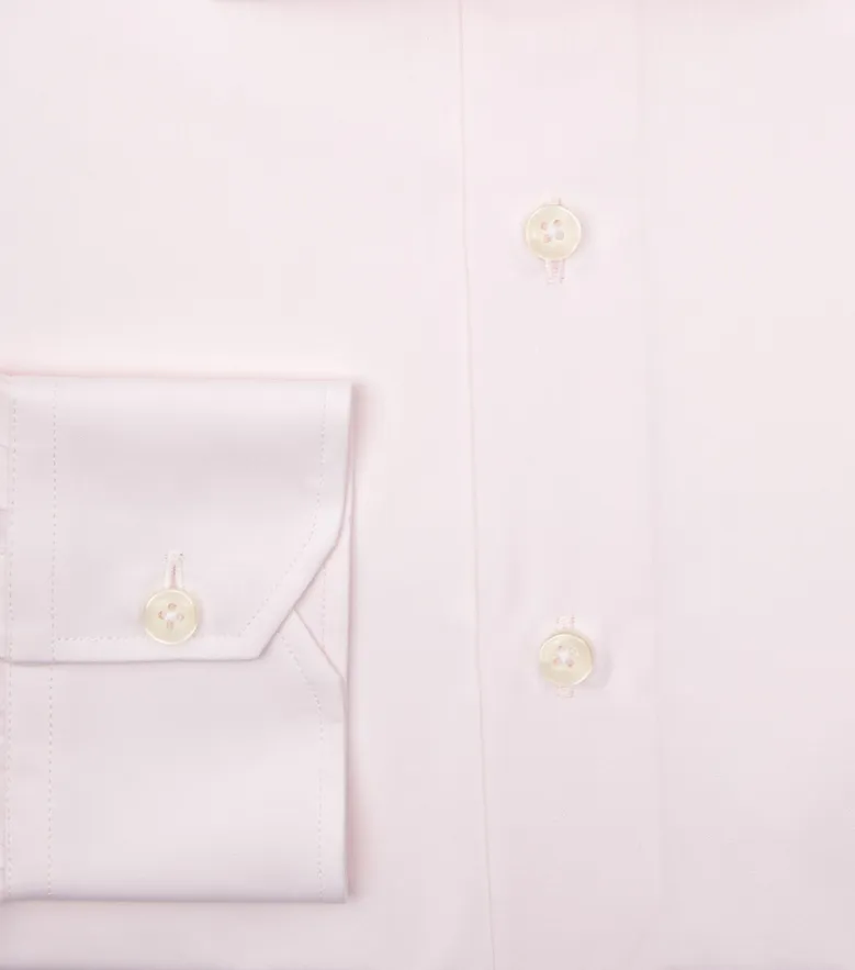 Easy-iron plain white poplin shirt