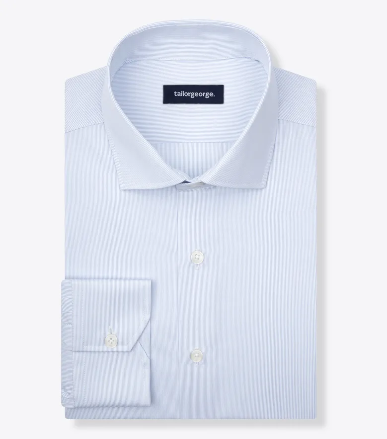 Easy-iron plain white poplin shirt
