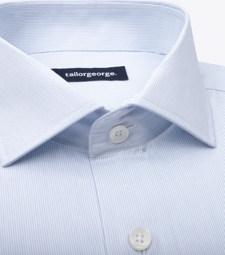 Easy-iron plain white poplin shirt