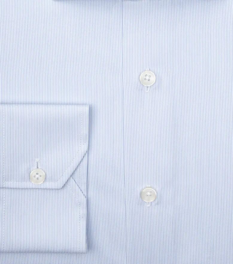 Easy-iron plain white poplin shirt