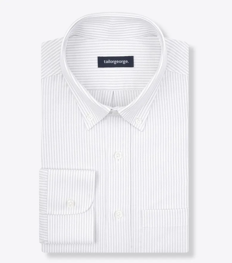 Easy-iron plain white poplin shirt