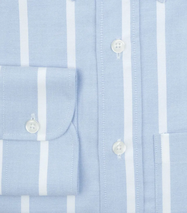 Easy-iron plain white poplin shirt