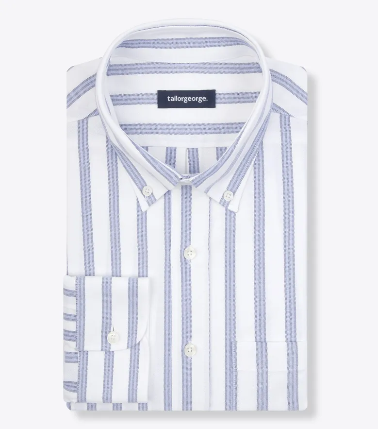 Easy-iron plain white poplin shirt