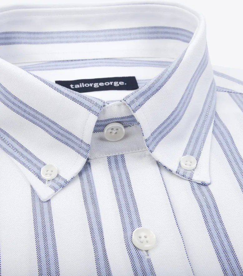 Easy-iron plain white poplin shirt