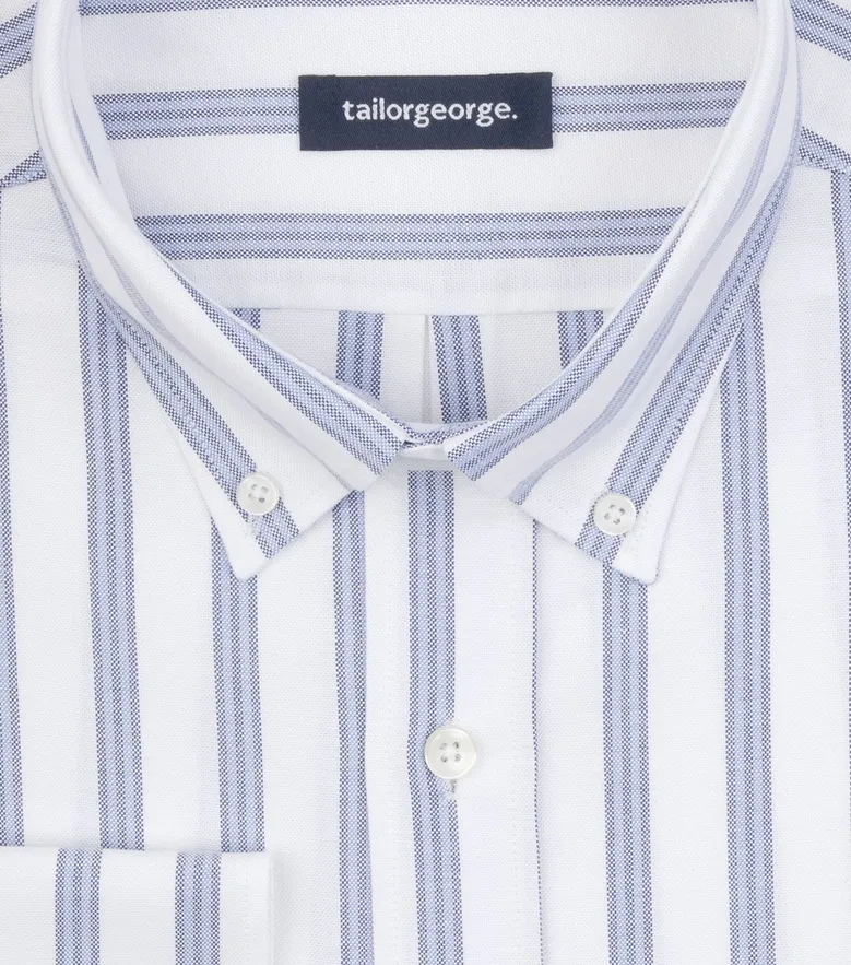 Easy-iron plain white poplin shirt