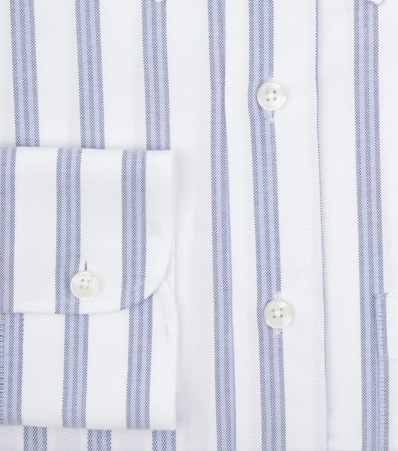 Easy-iron plain white poplin shirt