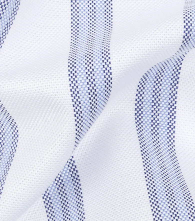 Easy-iron plain white poplin shirt